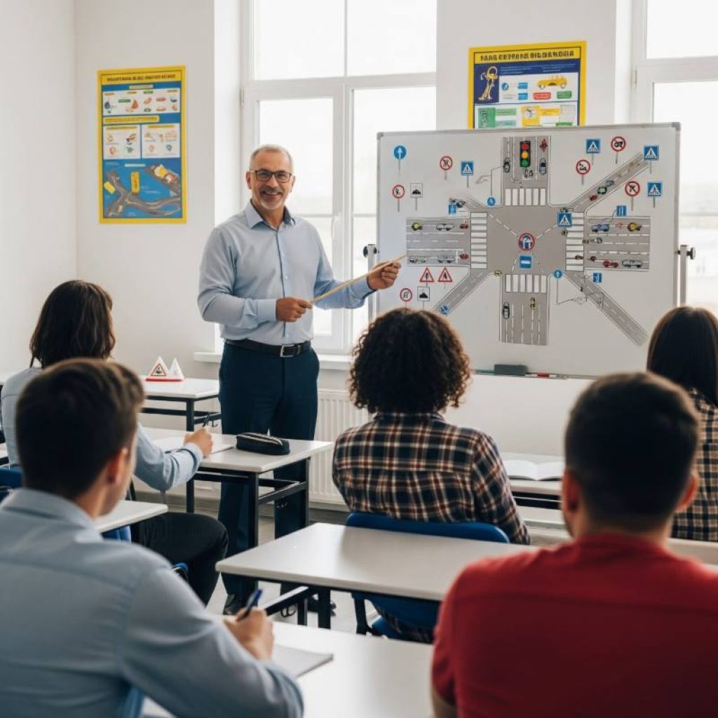 Classroom driver’s training near Arlington with instructor and students